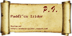Padács Izidor névjegykártya